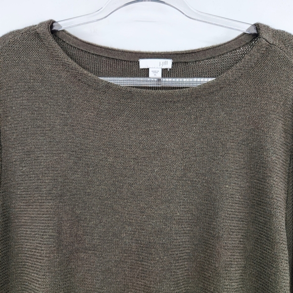 J. Jill Pullover Knit Side Zip Sweater Womens Size XL Olive Green Long Sleeve - Picture 2 of 7